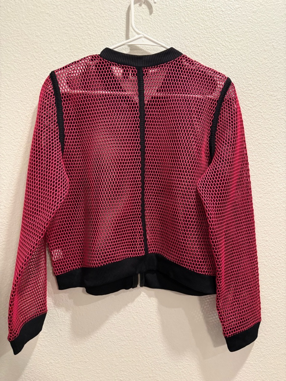 a.n.a Pink Mesh Bomber Jacket with Black Accents - Picture 4 of 4